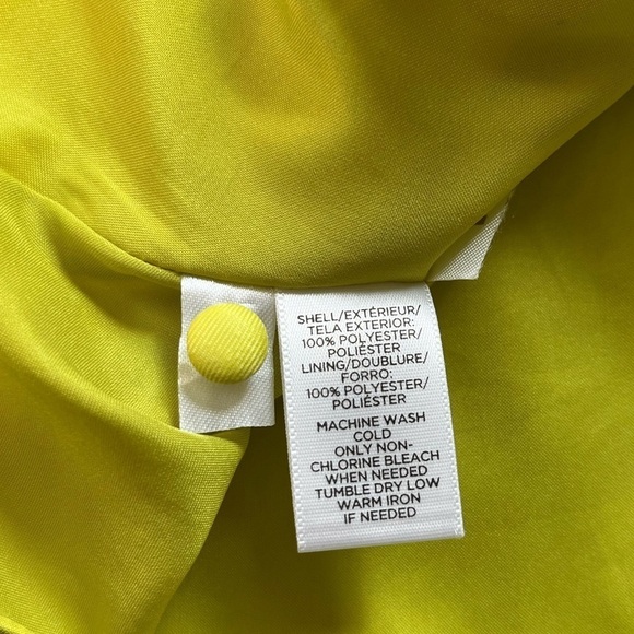 Loft Chartreuse & Gray Paisley Sleeveless Dress size 0 - Picture 8 of 8